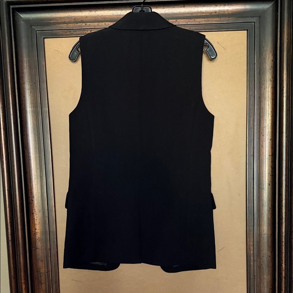NWT Black Sleeveless Tuxedo Blazer Vest - Picture 3 of 5